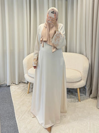 FLOWER ABAYA CREAM