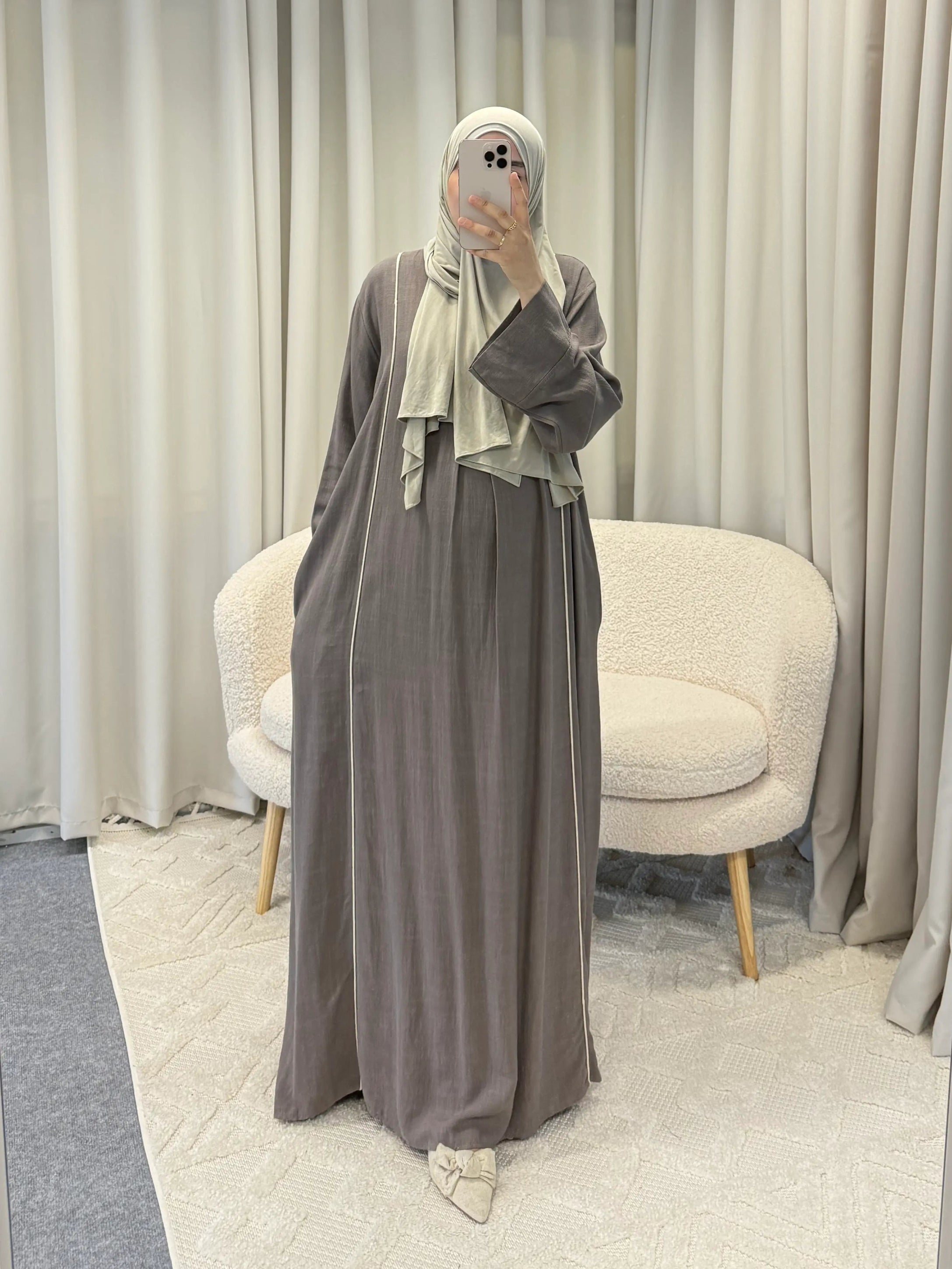 FATIMA ABAYA BROWN POCKET