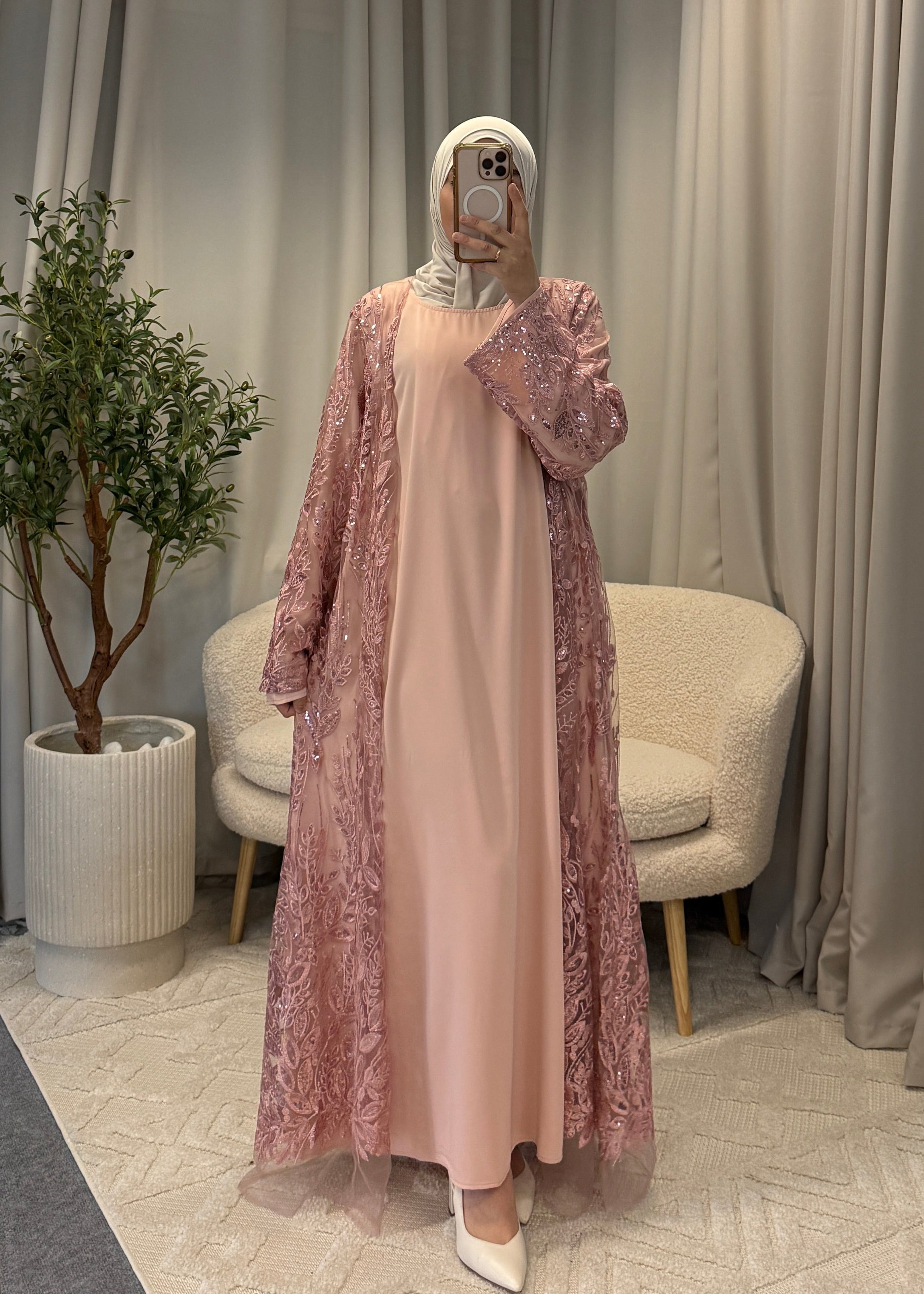 ASMAE ABAYA PINK