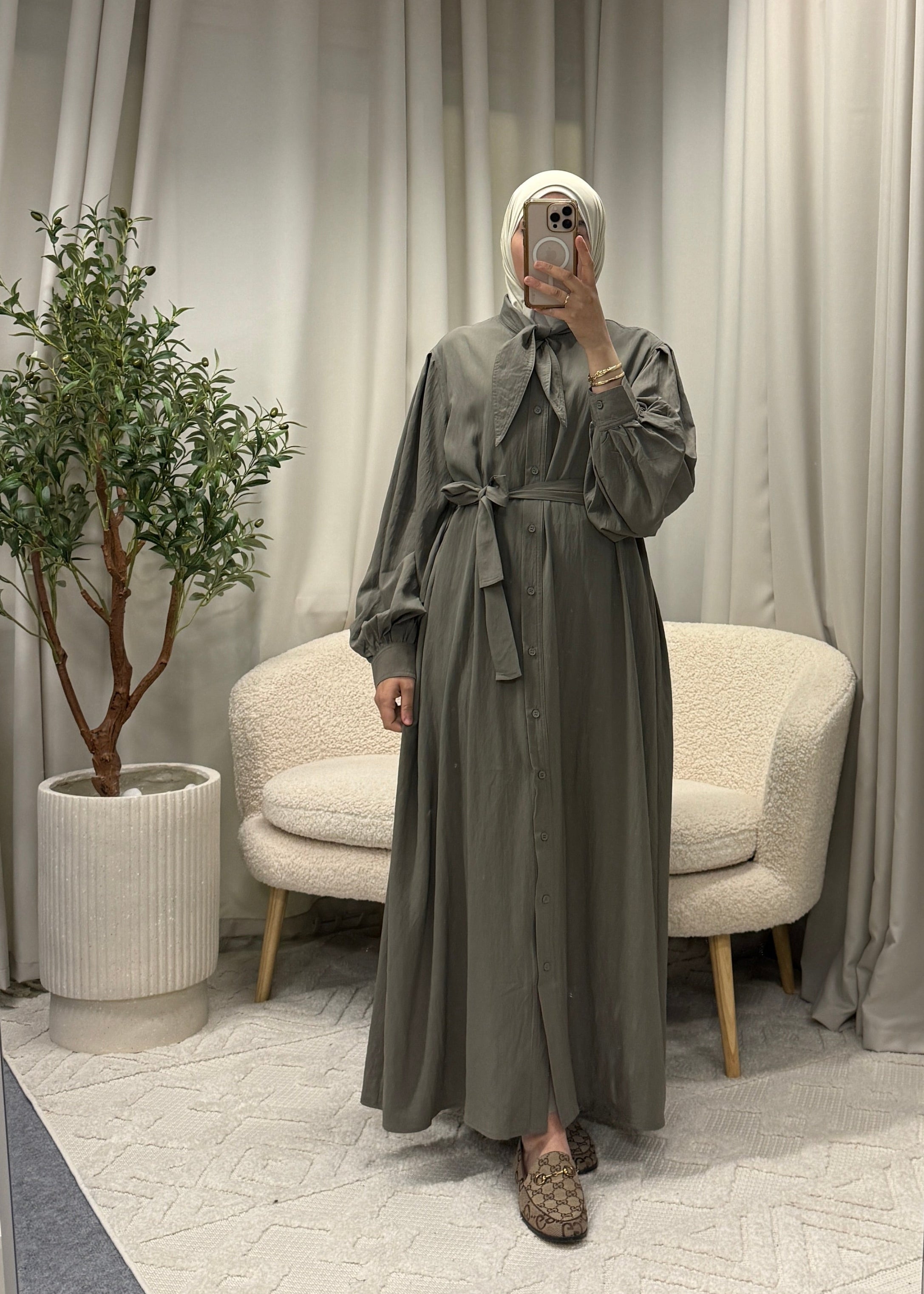 LOUJAIN DRESS BROWN