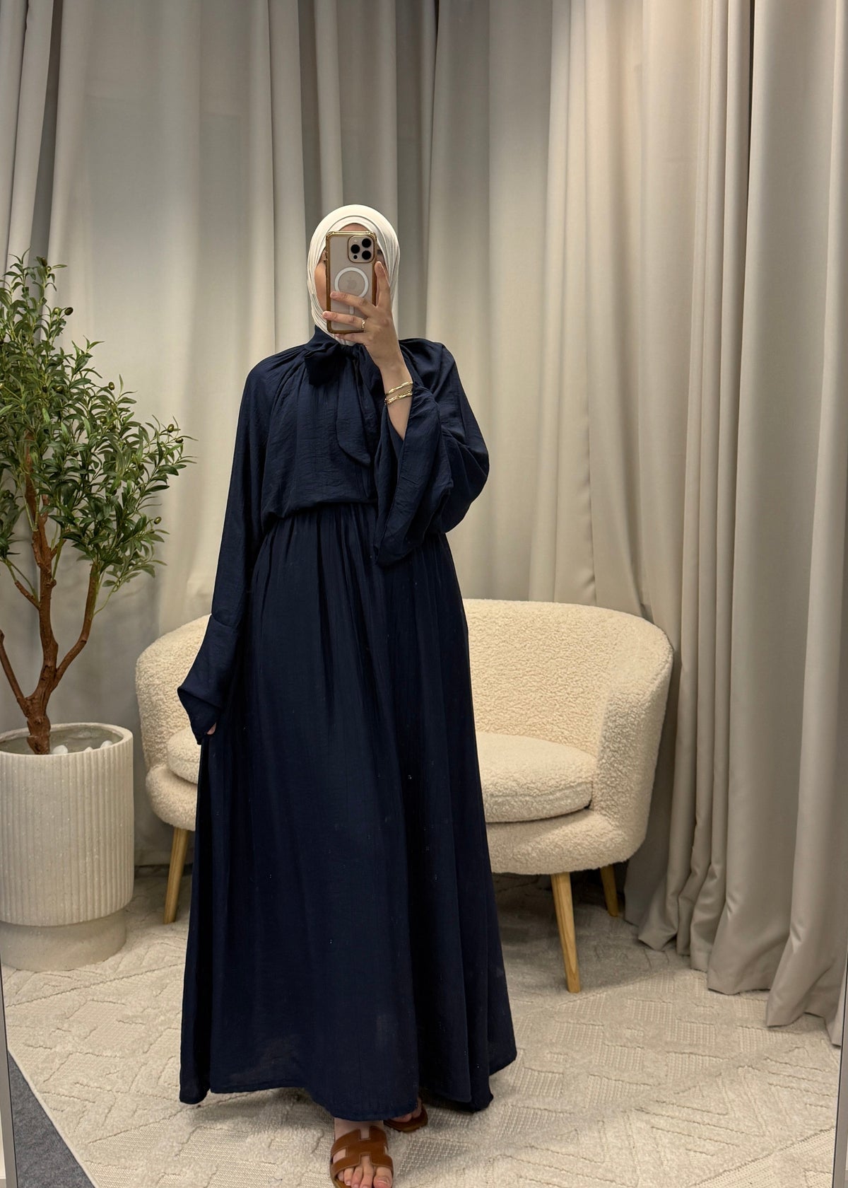 anisa bow set navy