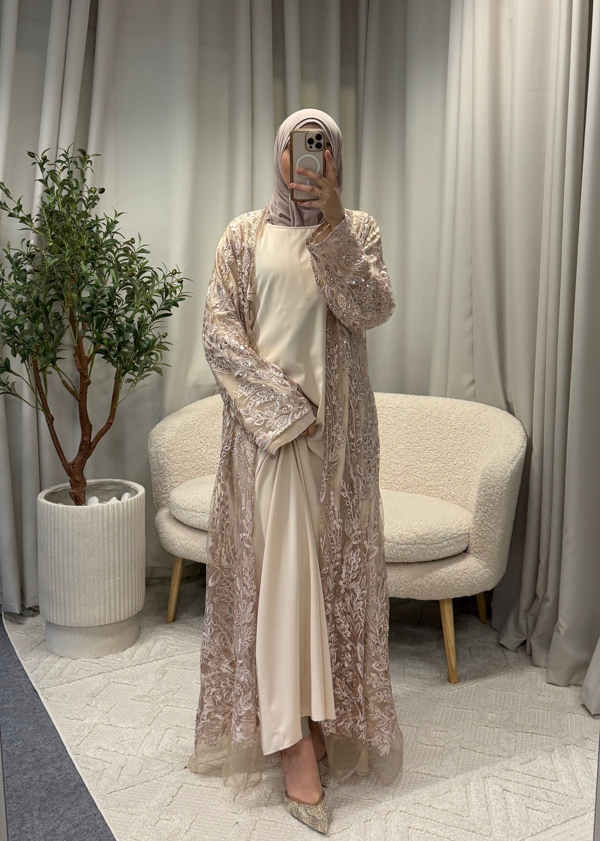 ASMAE ABAYA BEIGE 