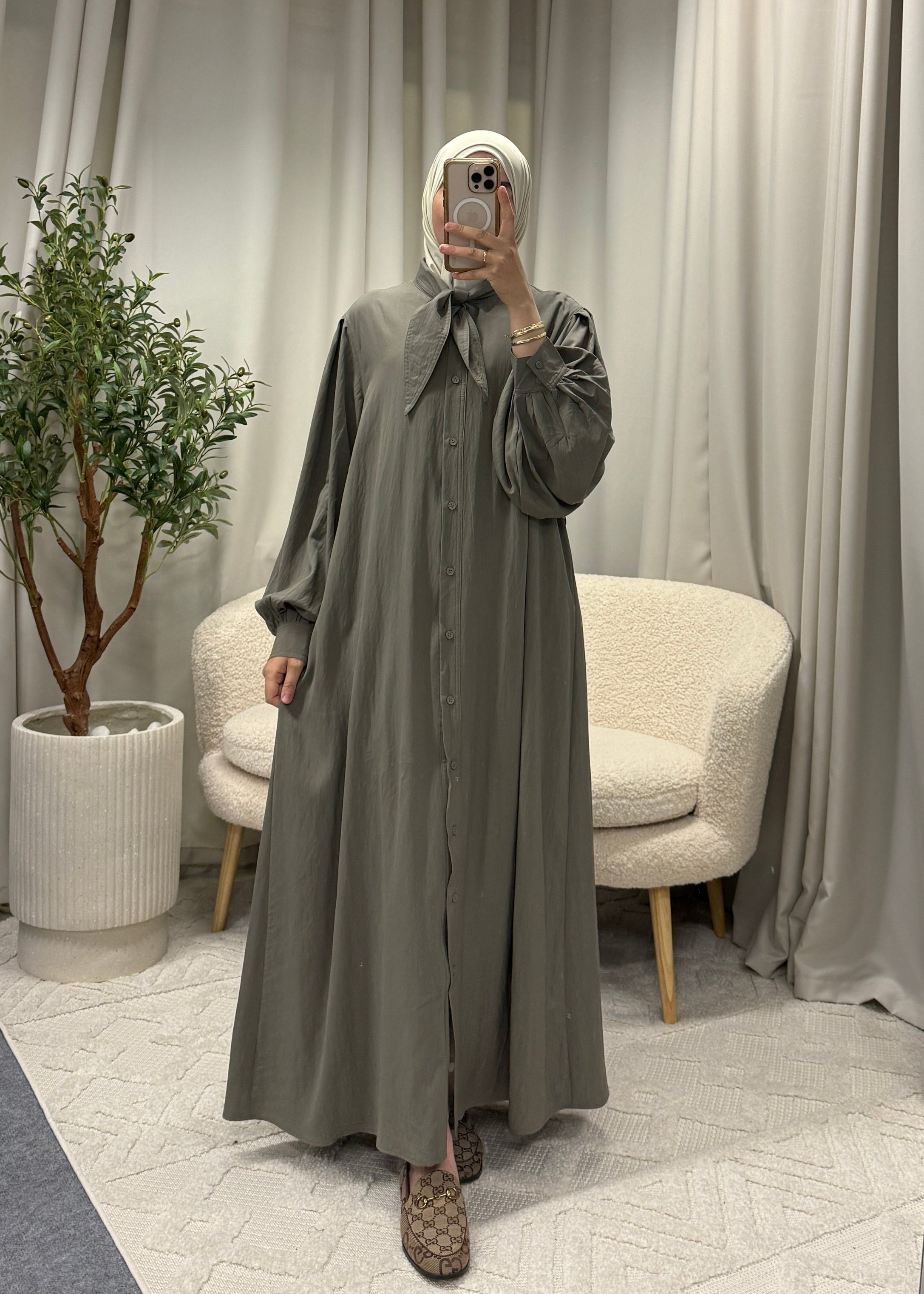 LOUJAIN DRESS BROWN