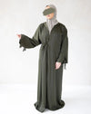 Abaya Alira army green dichtgeknoopt