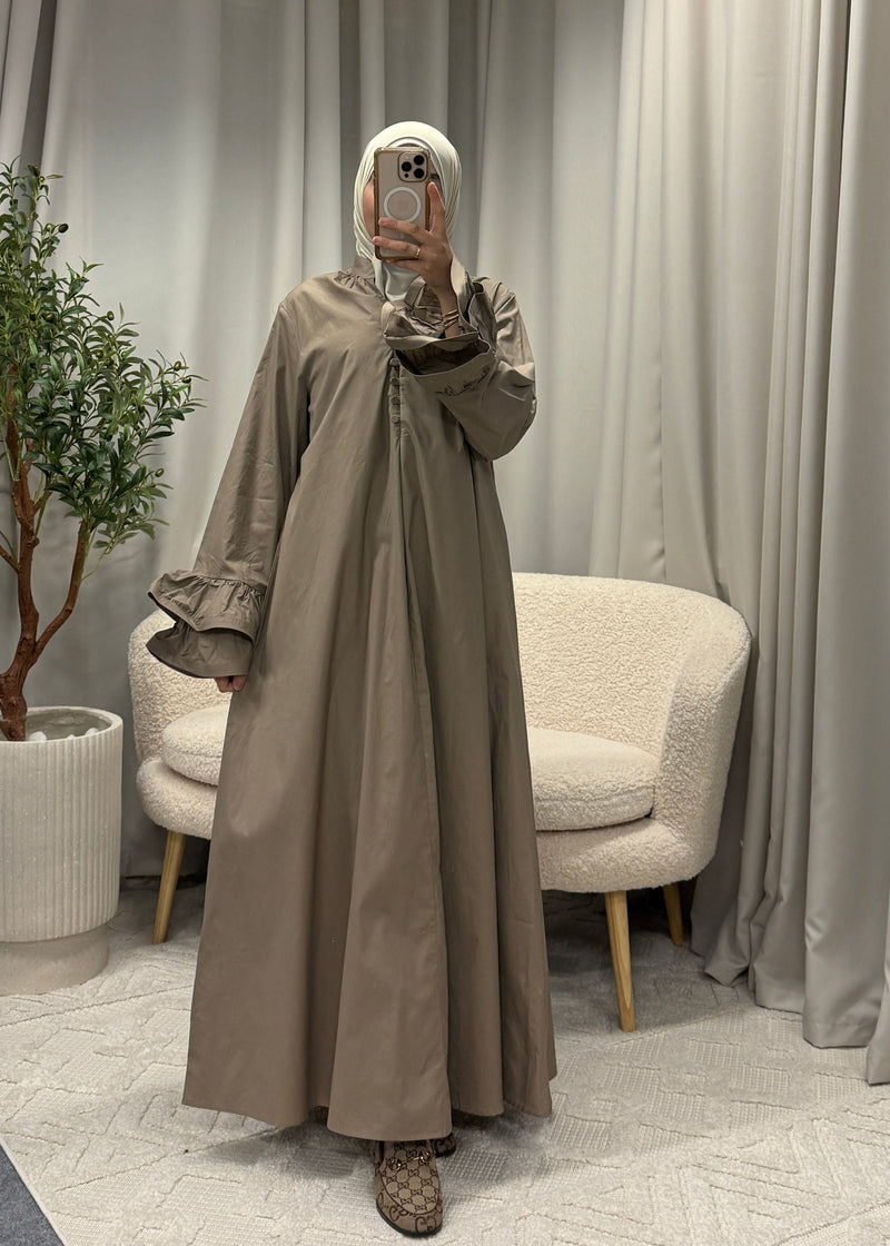 ZAHIDA COTTON DRESS BROWN