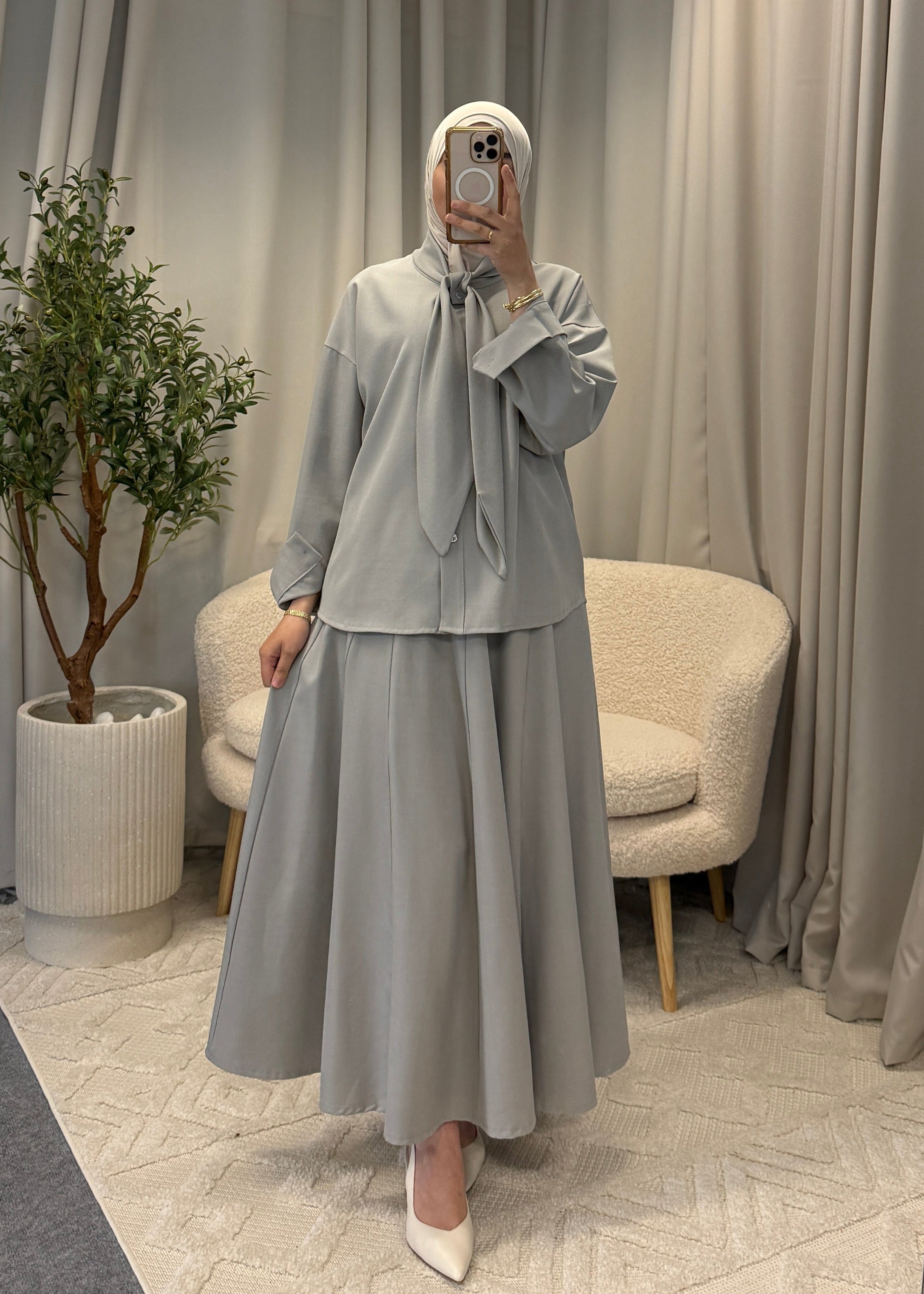 HAFSA SKIRT SET GREY