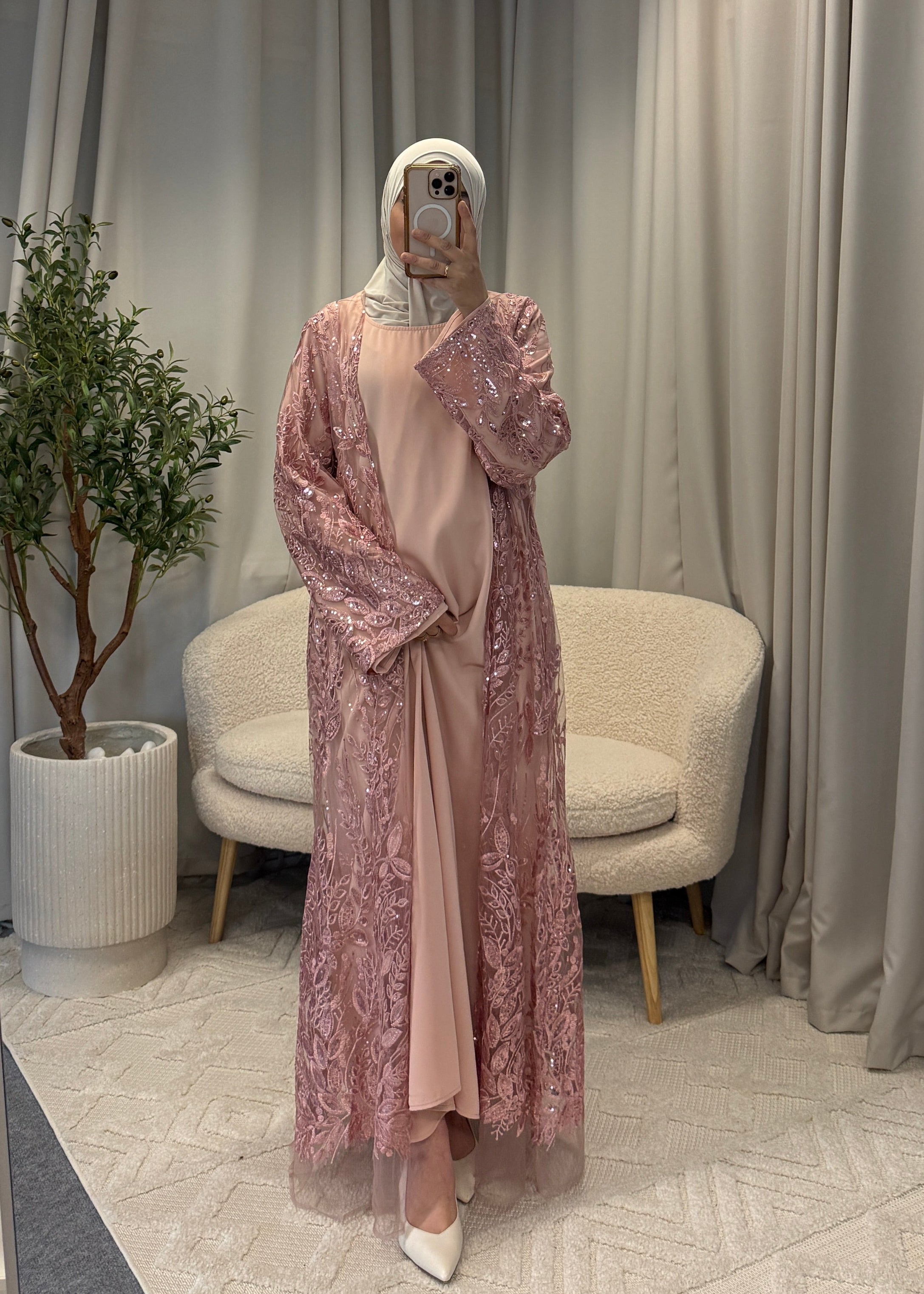 ASMAE ABAYA PINK 