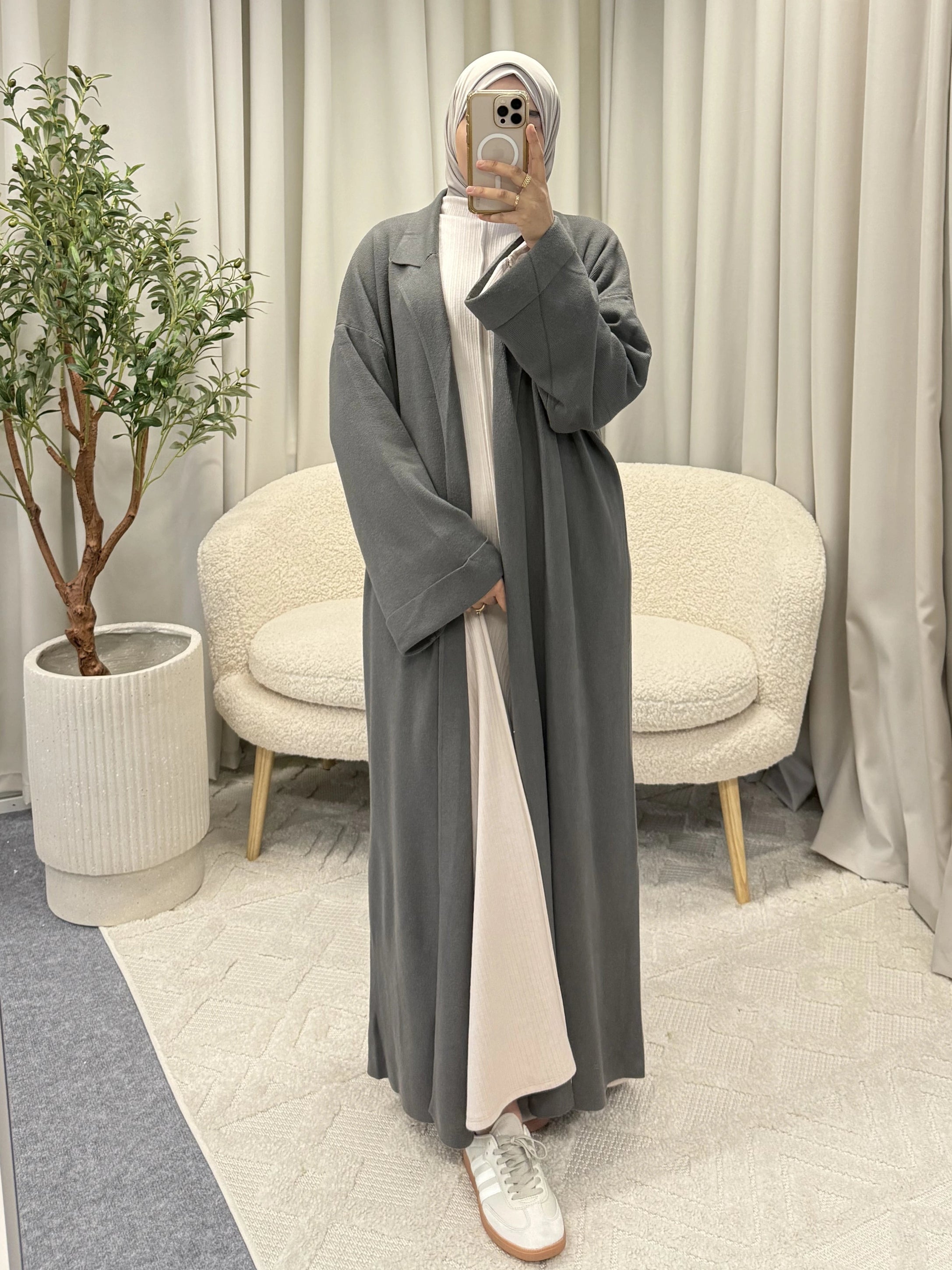 liyana long vest grey