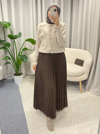 ELLA PLISSÉ SKIRT DARK BROWN