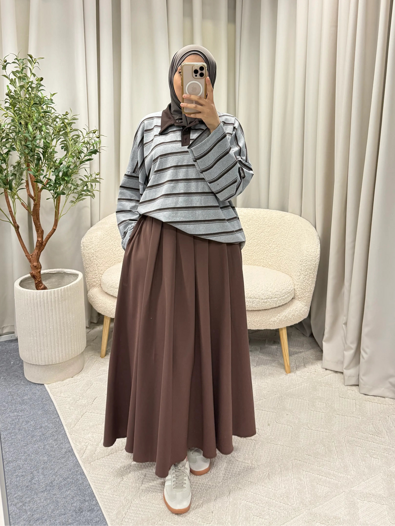 striped sweater grey