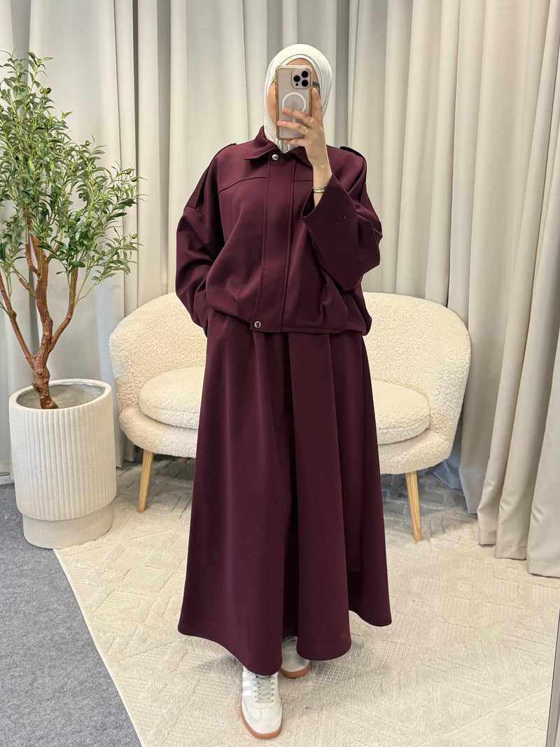 INSAF SKIRT SET BORDEAUX