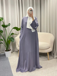 YARAH ABAYA PURPLE WITH POCKETS