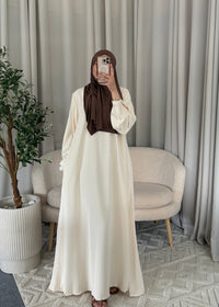AICHA BUTTON ABAYA CREAM