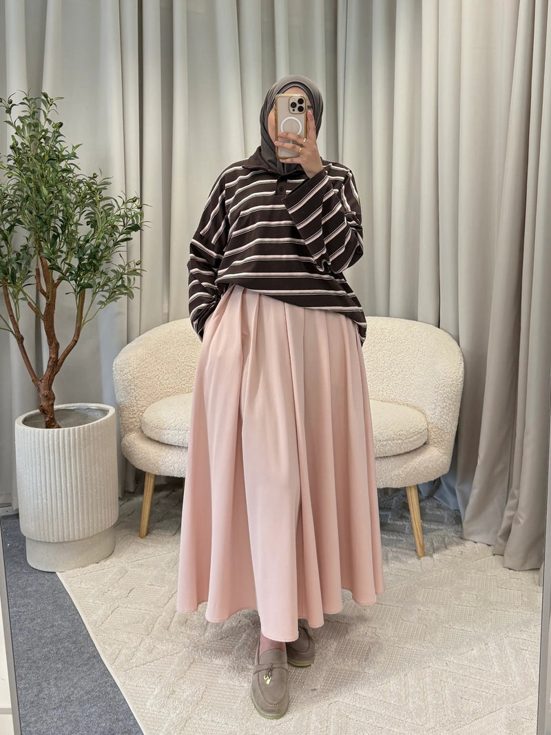 striped sweater pink