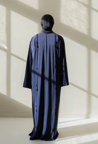 Sidrah abaya prussian blue achterkant