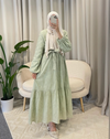 OUMAIMA DRESS GREEN WITH BELT