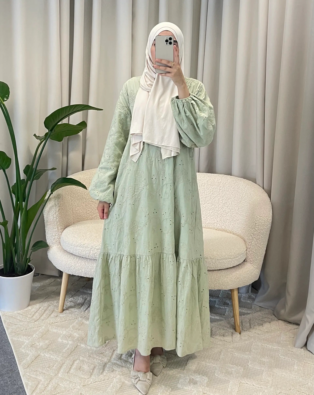 OUMAIMA DRESS GREEN WITHOUT BELT