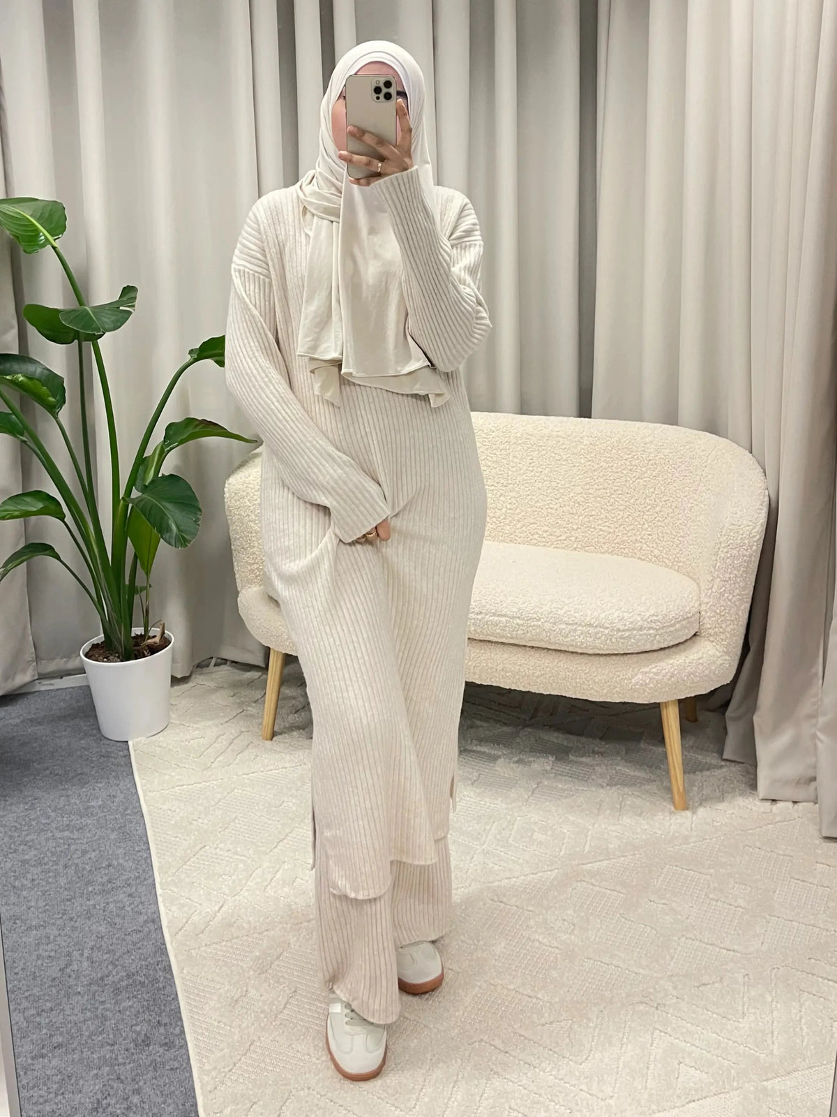 HASNA TWINSET LONG CREAM