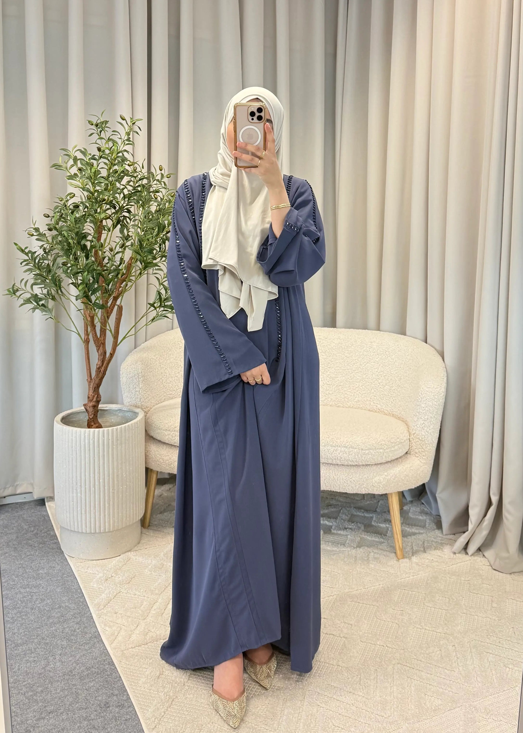loubna abaya navy