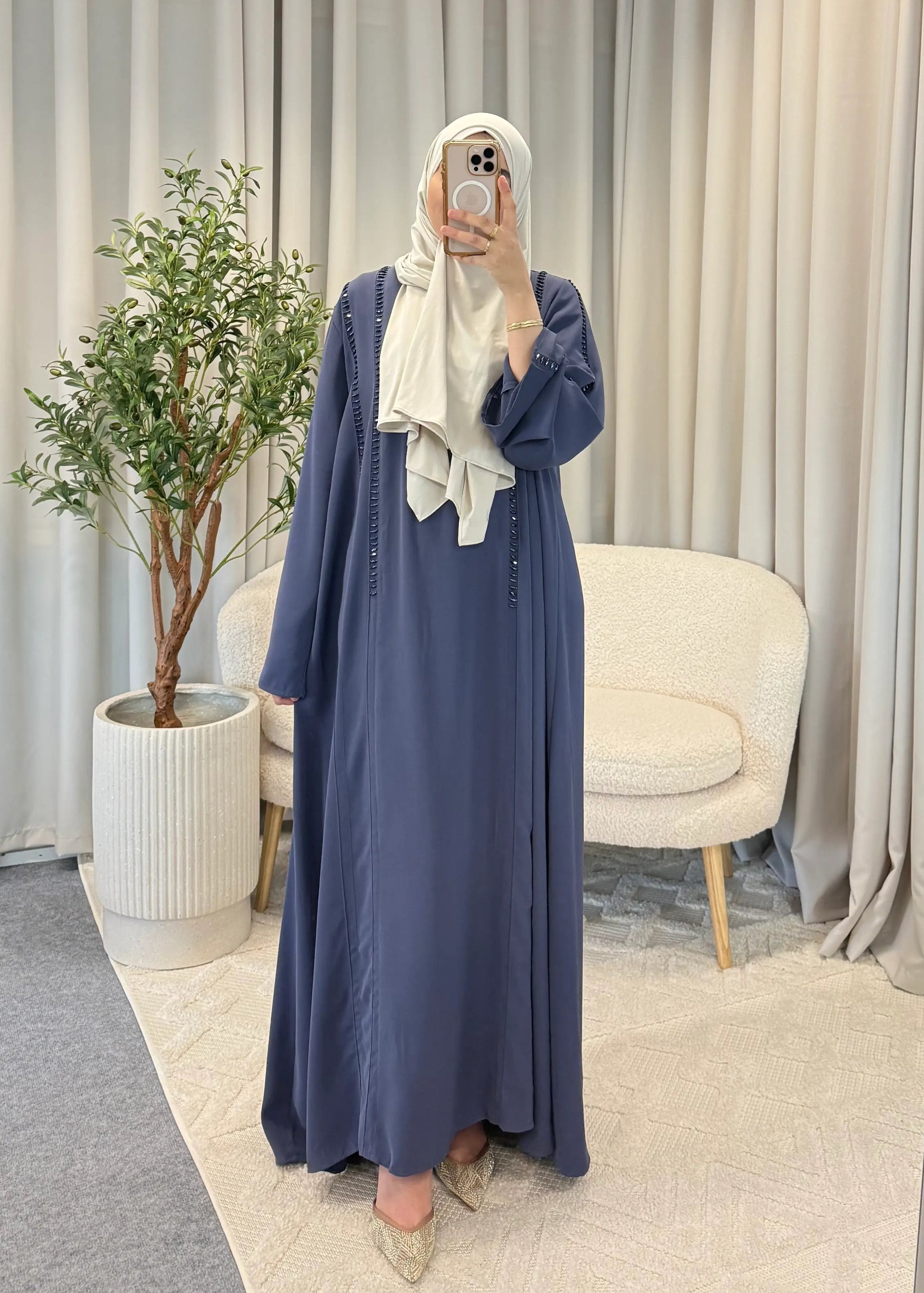 loubna abaya navy
