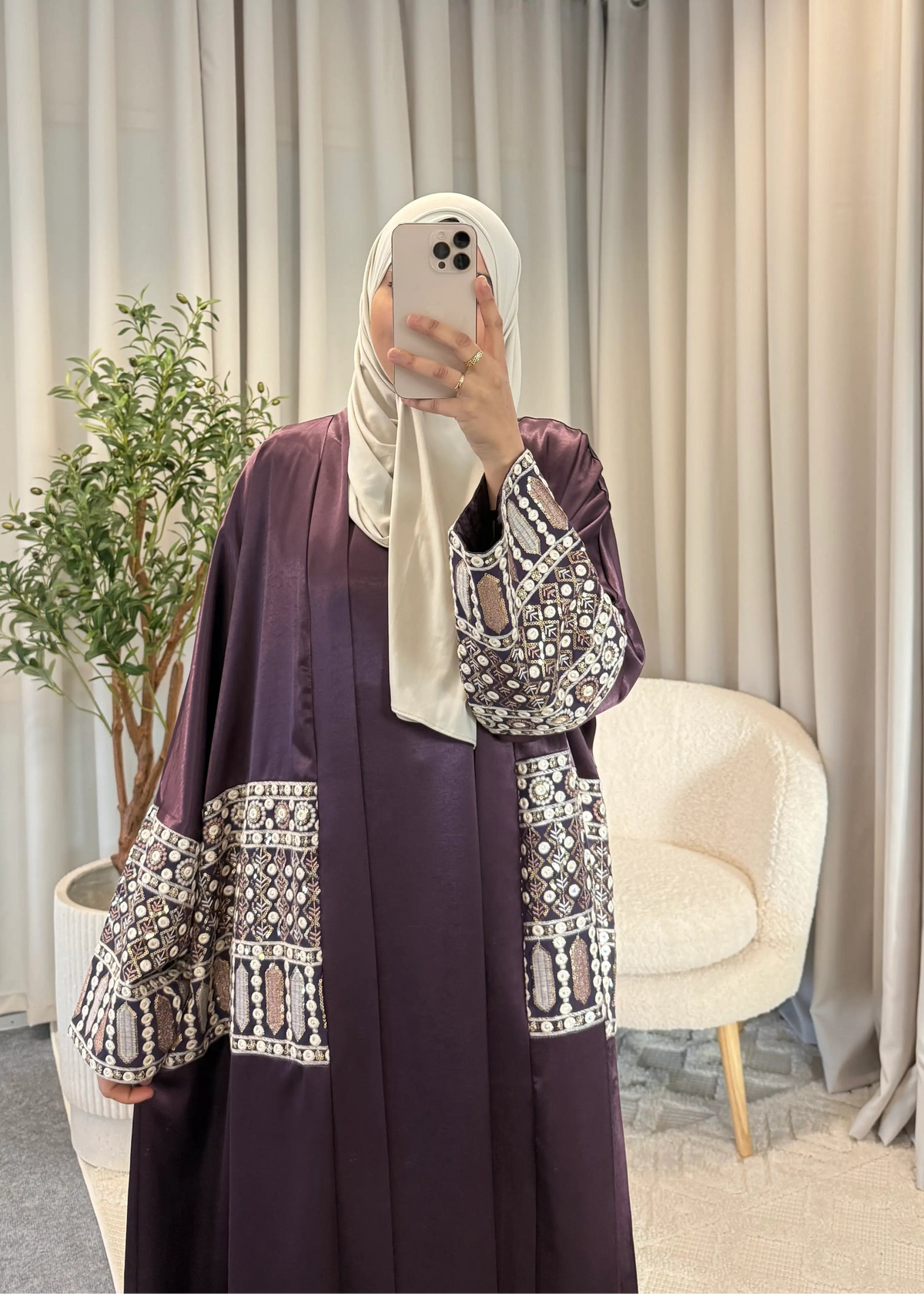SARAH ABAYA SET PLUM