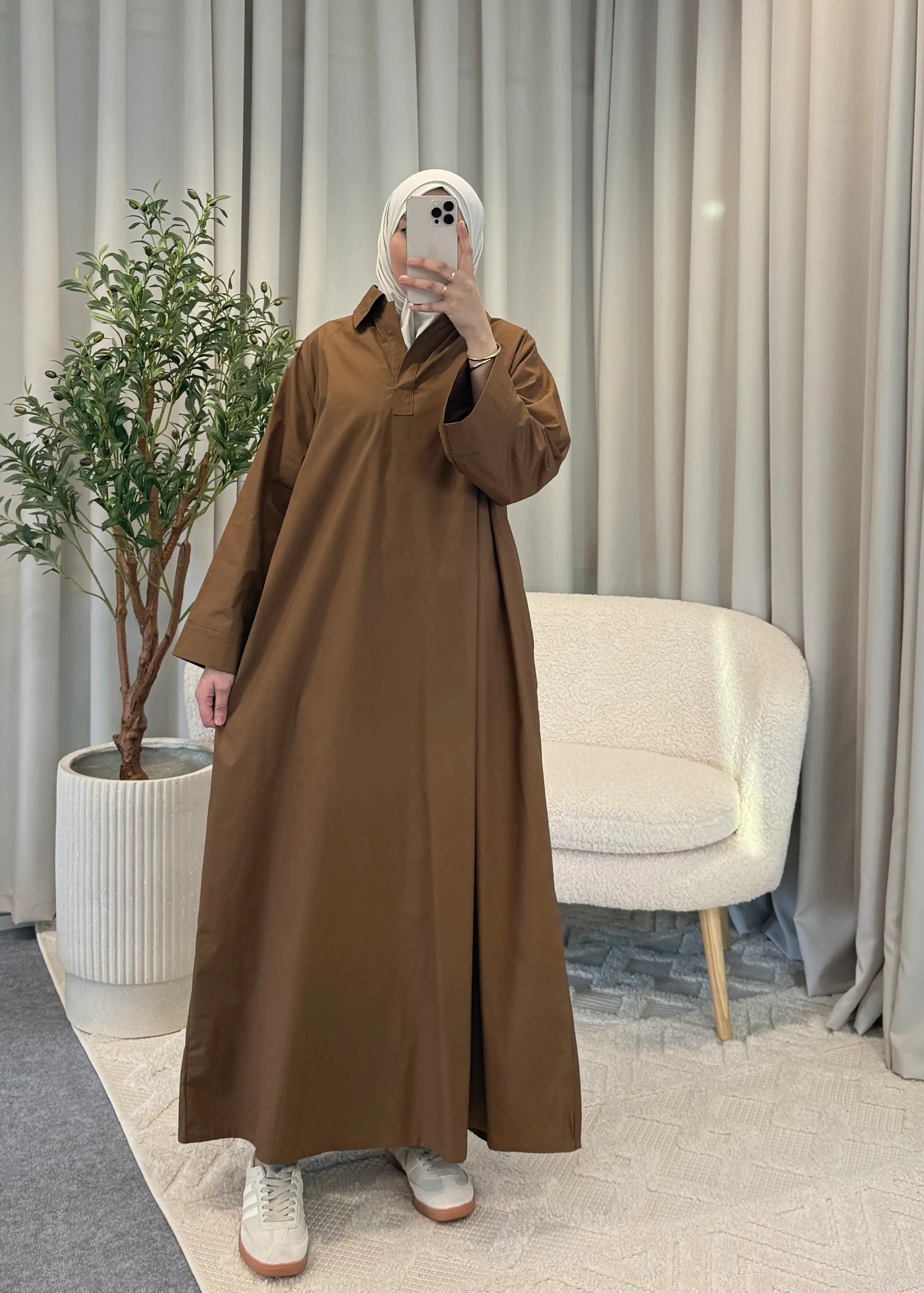 AMIRA LONG BLOUSE BROWN