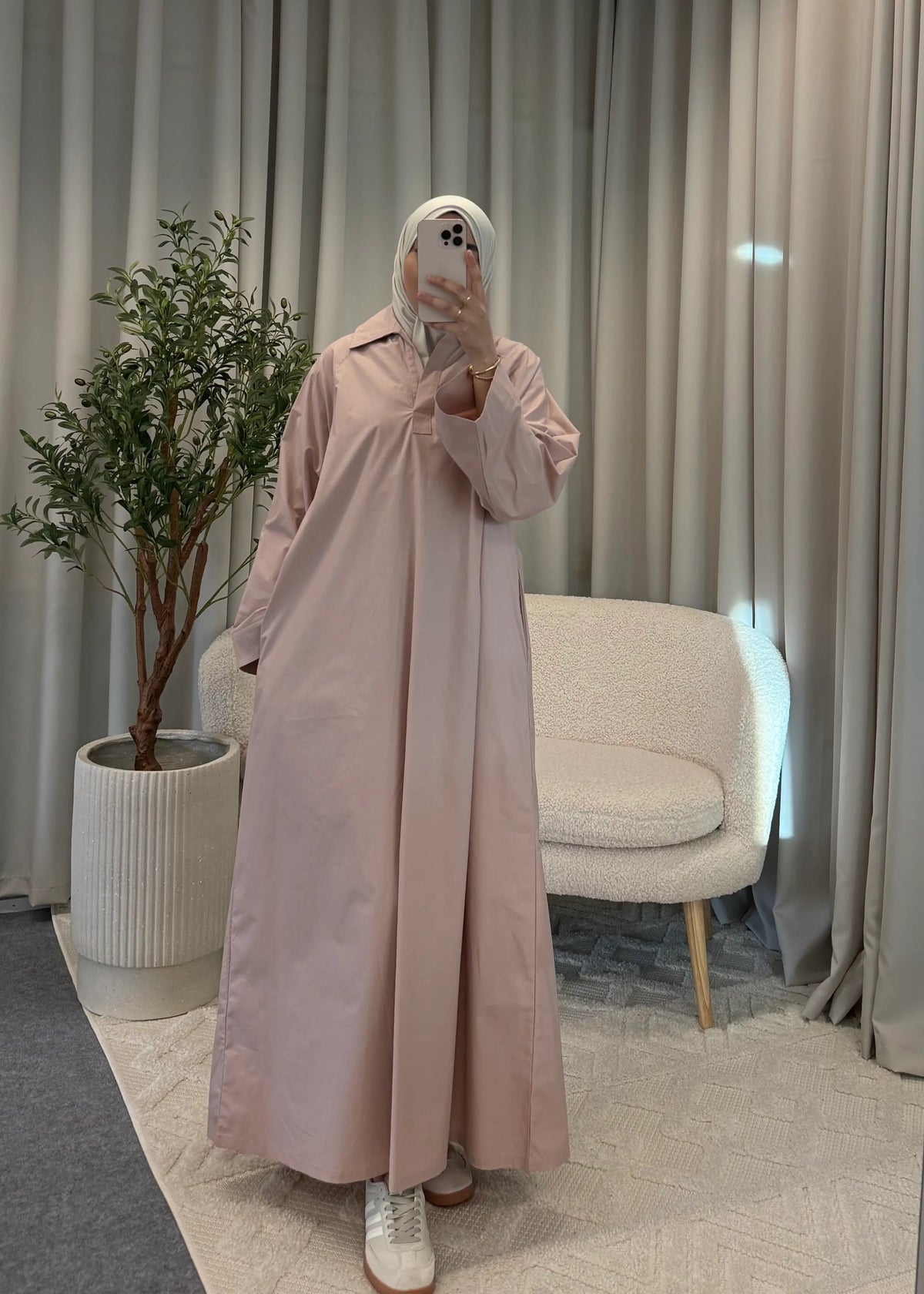 AMIRA LONG BLOUSE PINK POCKETS