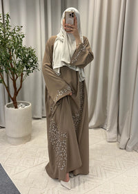 maryam leaf abaya brown vast