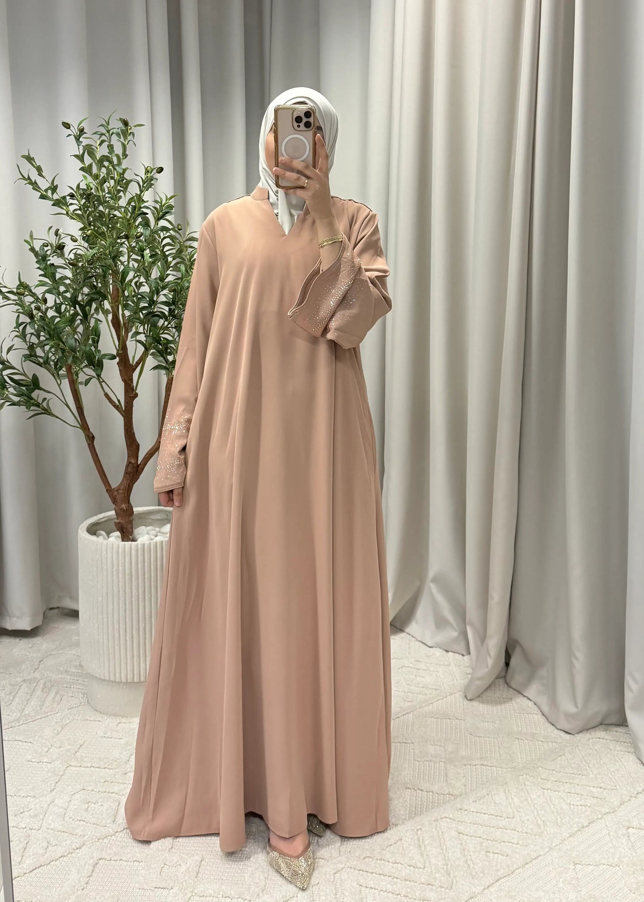 NADIA GLOW ABAYA ROSE