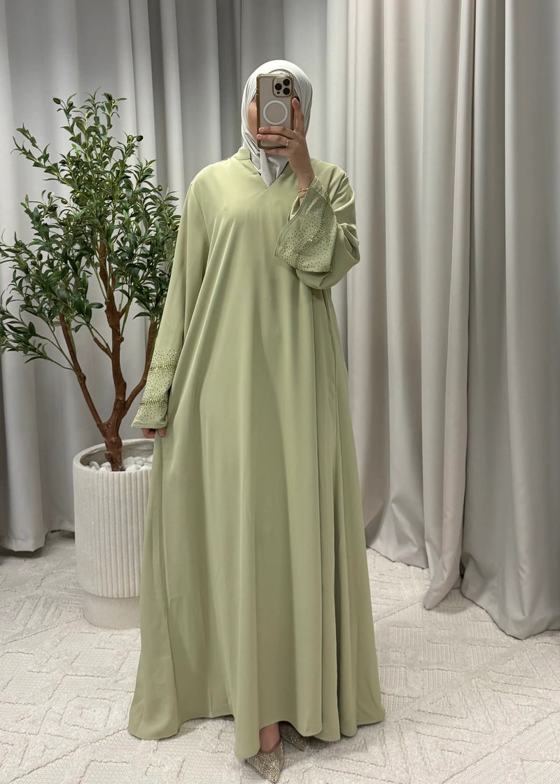 NADIA GLOW ABAYA GREEN