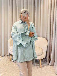 RUFFLE BLOUSE MOUW MINT