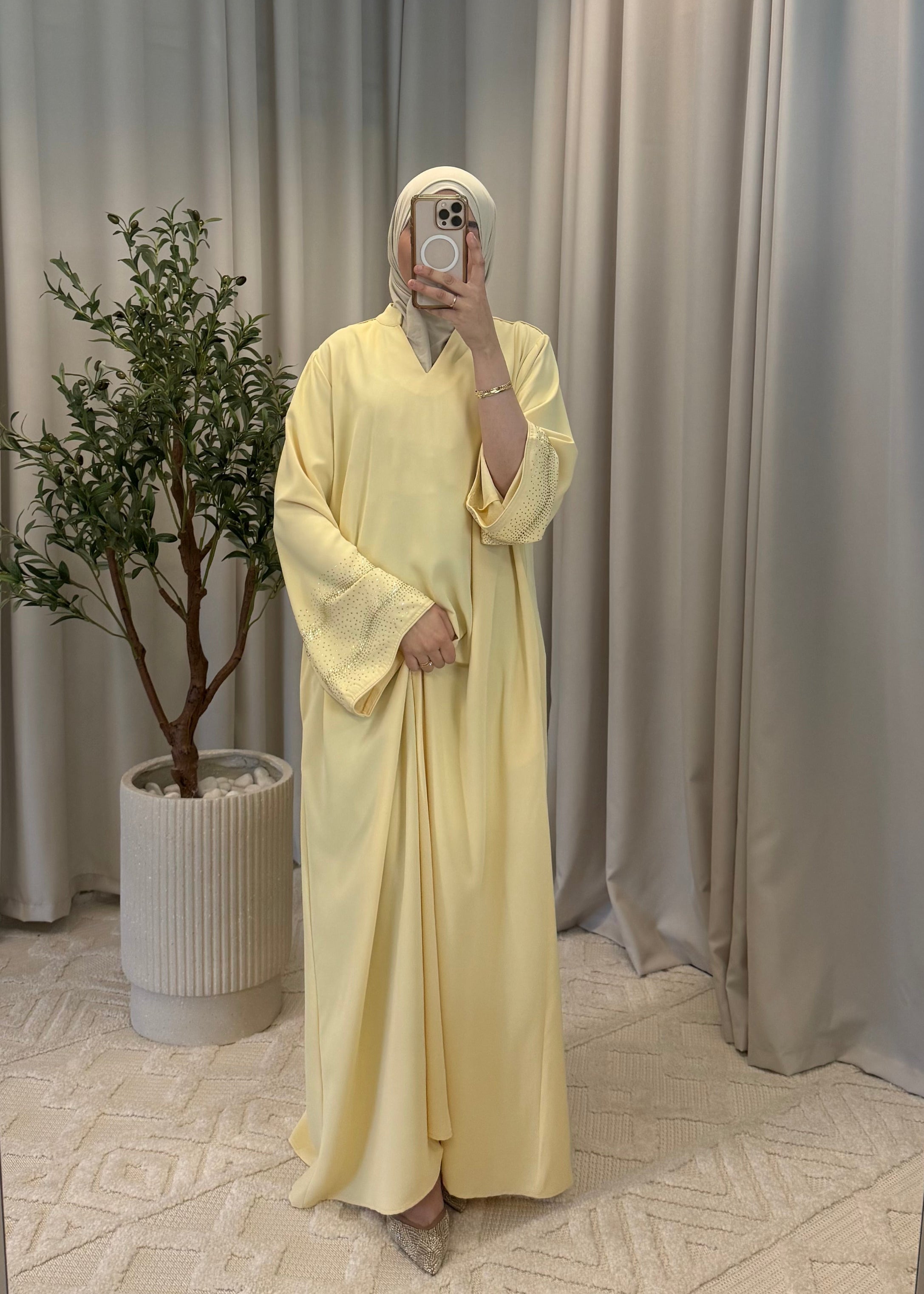NADIA GLOW ABAYA YELLOW