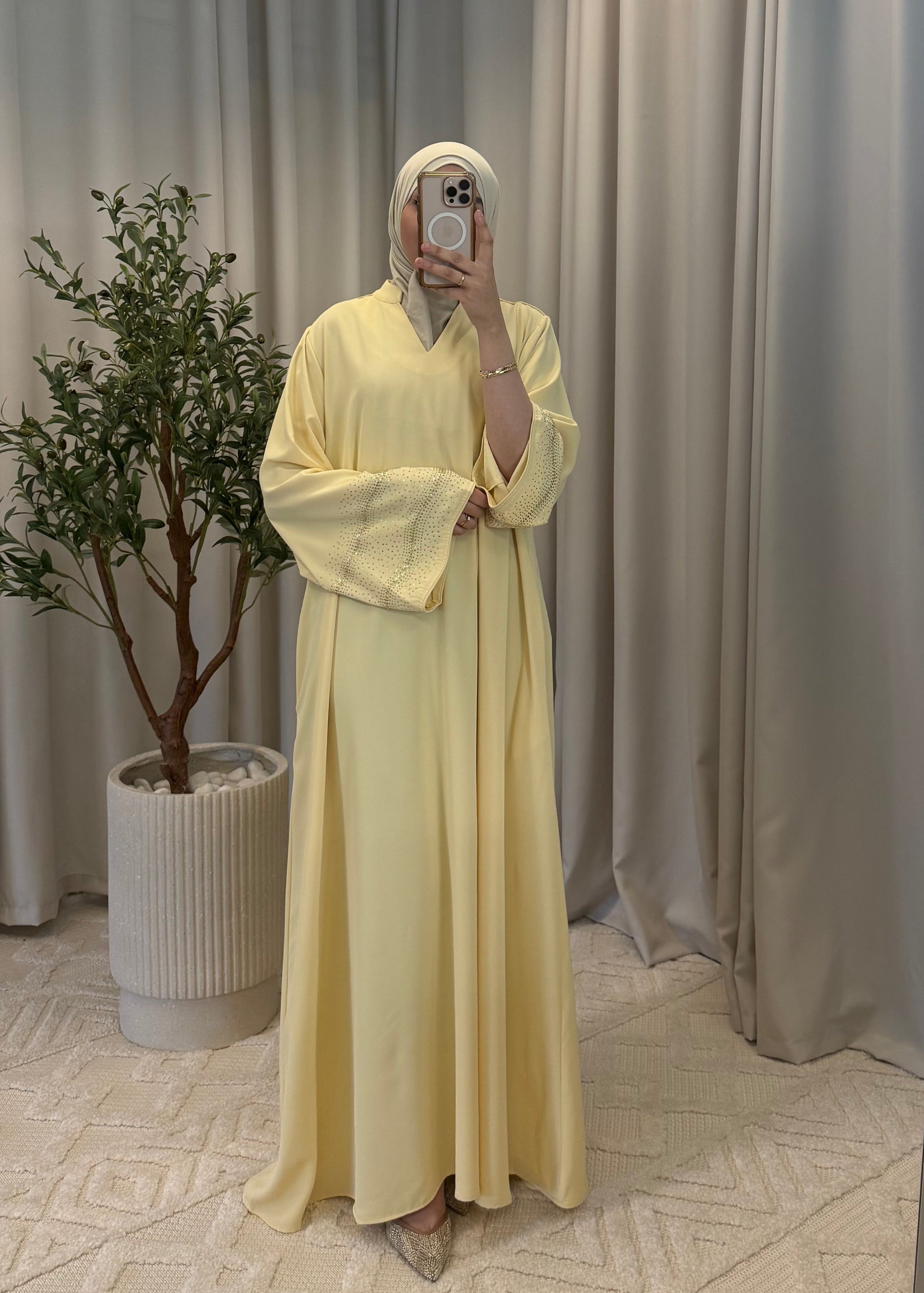 NADIA GLOW ABAYA YELLOW