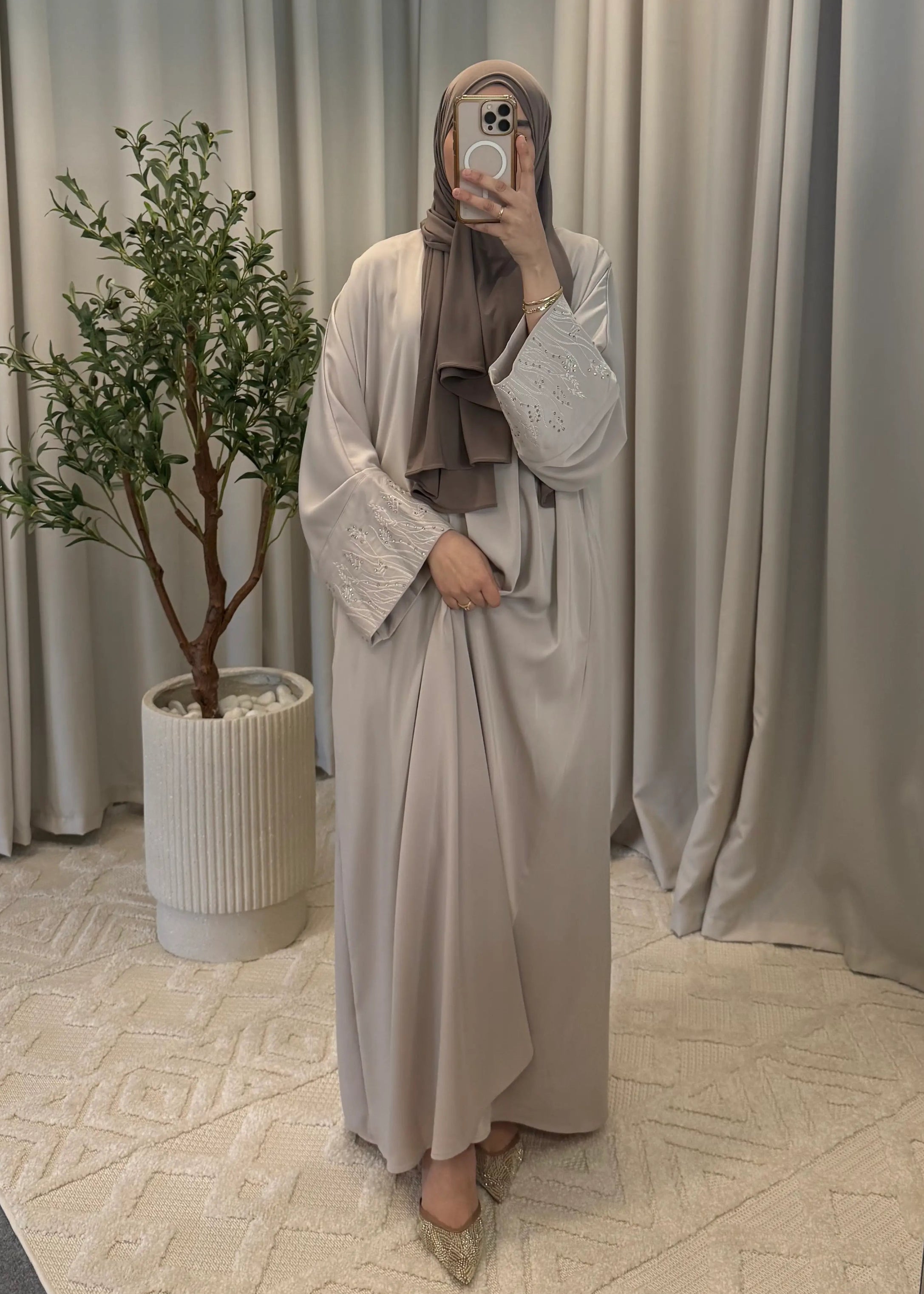 AMINA ABAYA BEIGE