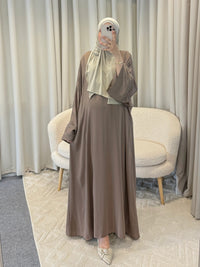 HAJAR BUTTERFLY ABAYA BROWN