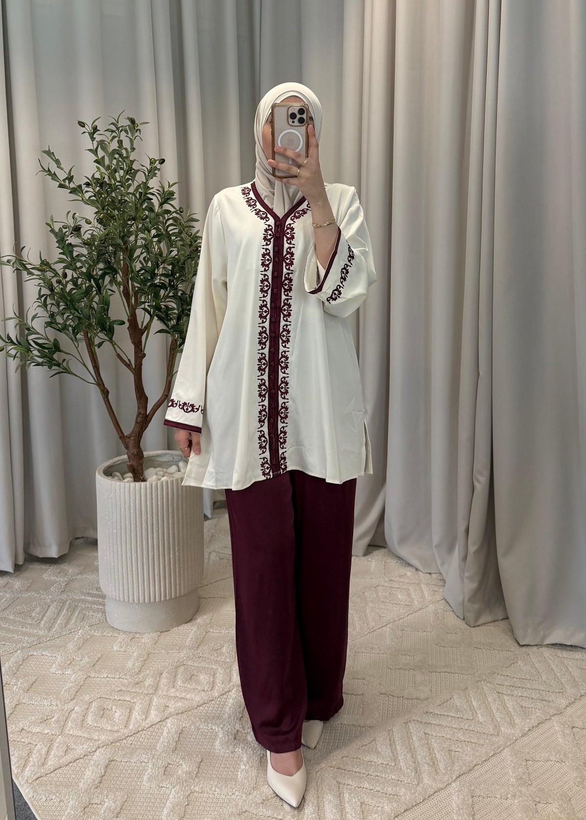 SALMA SET BURGUNDY