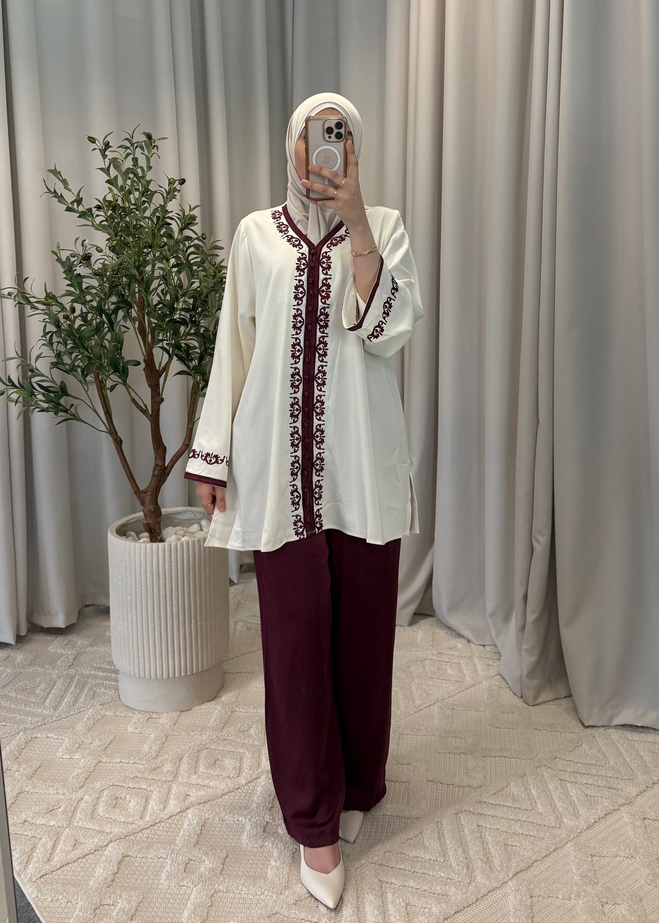 SALMA SET BURGUNDY
