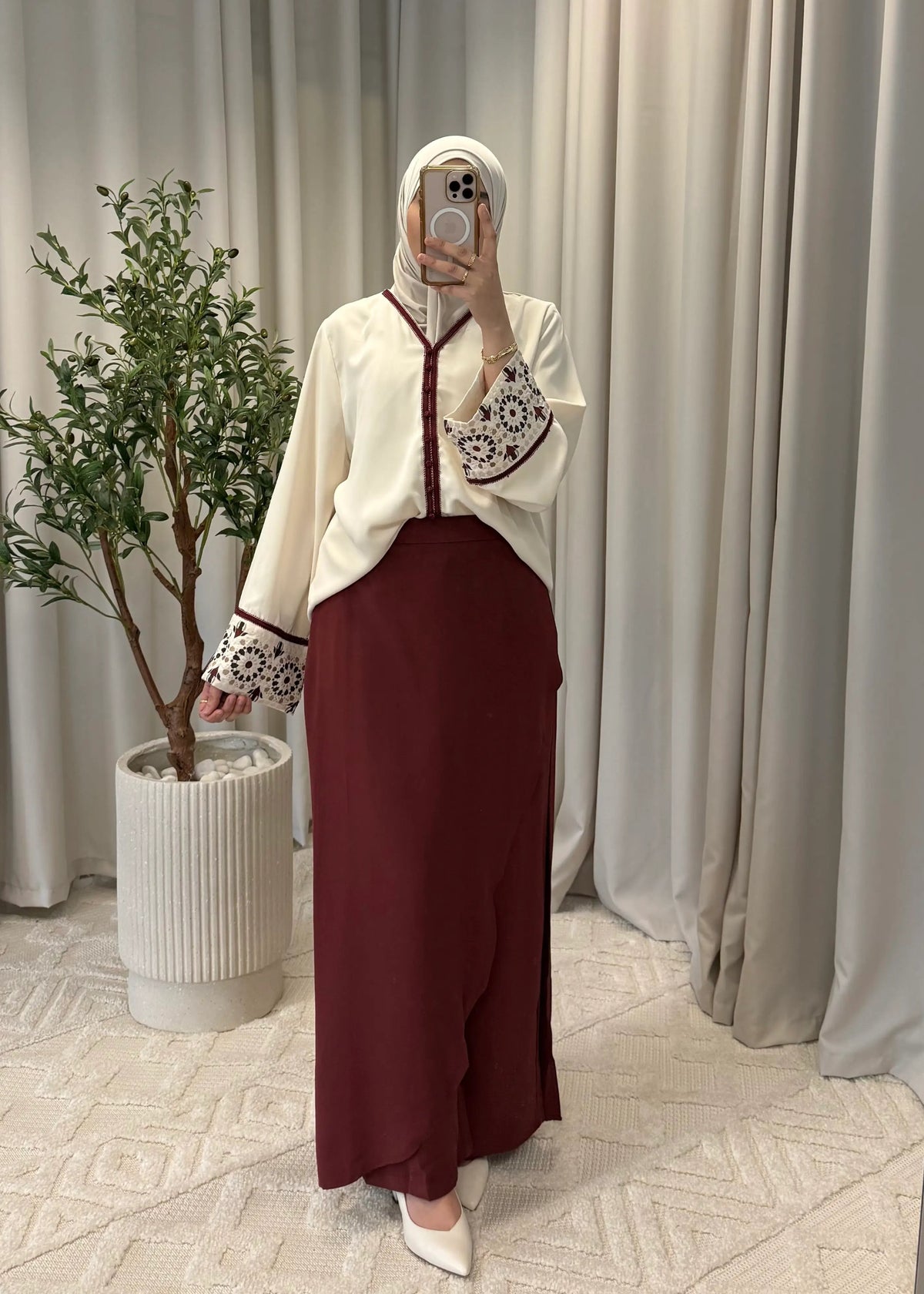 ALINA SET BURGUNDY