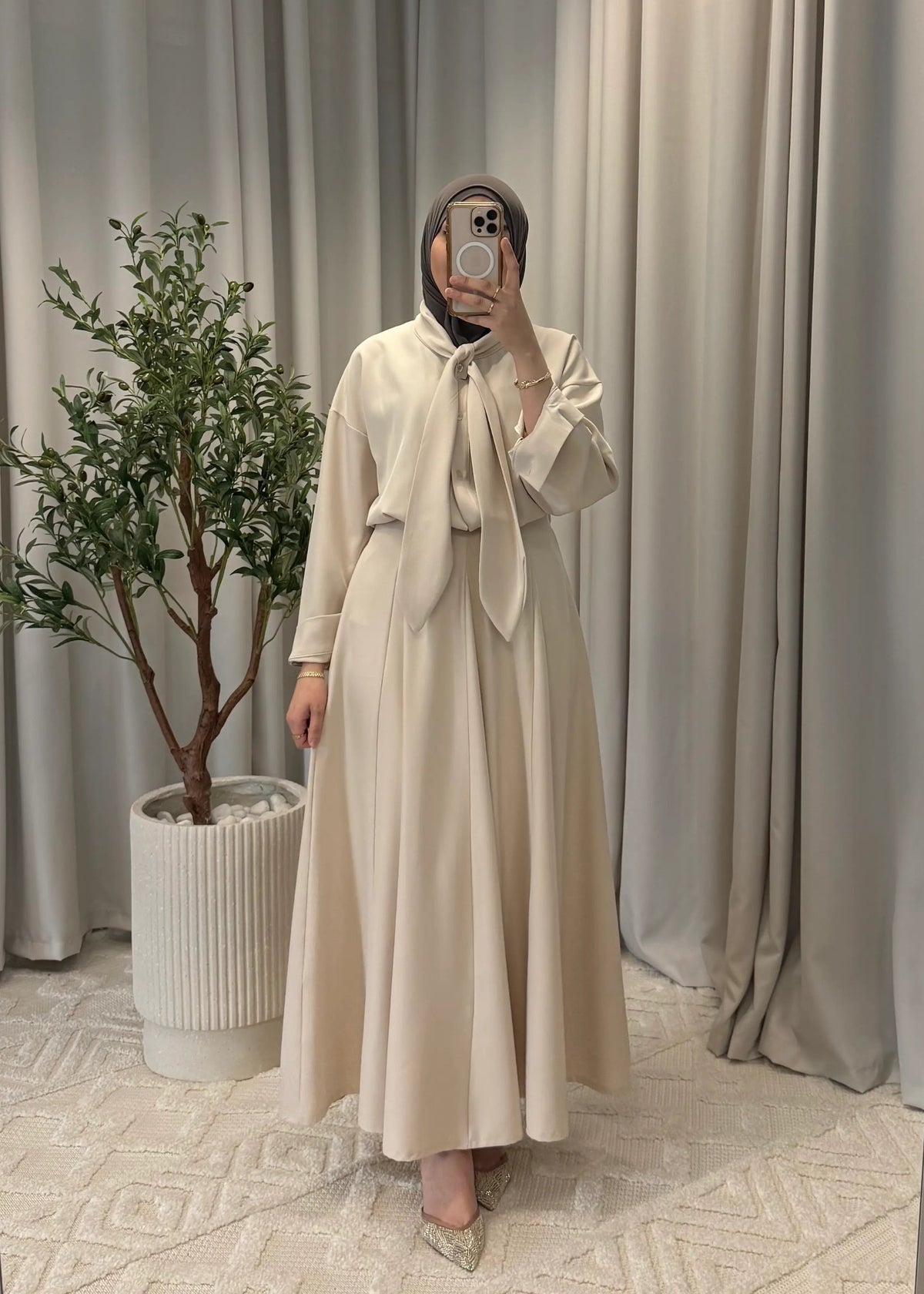 HAFSA SKIRT SET CREAM
