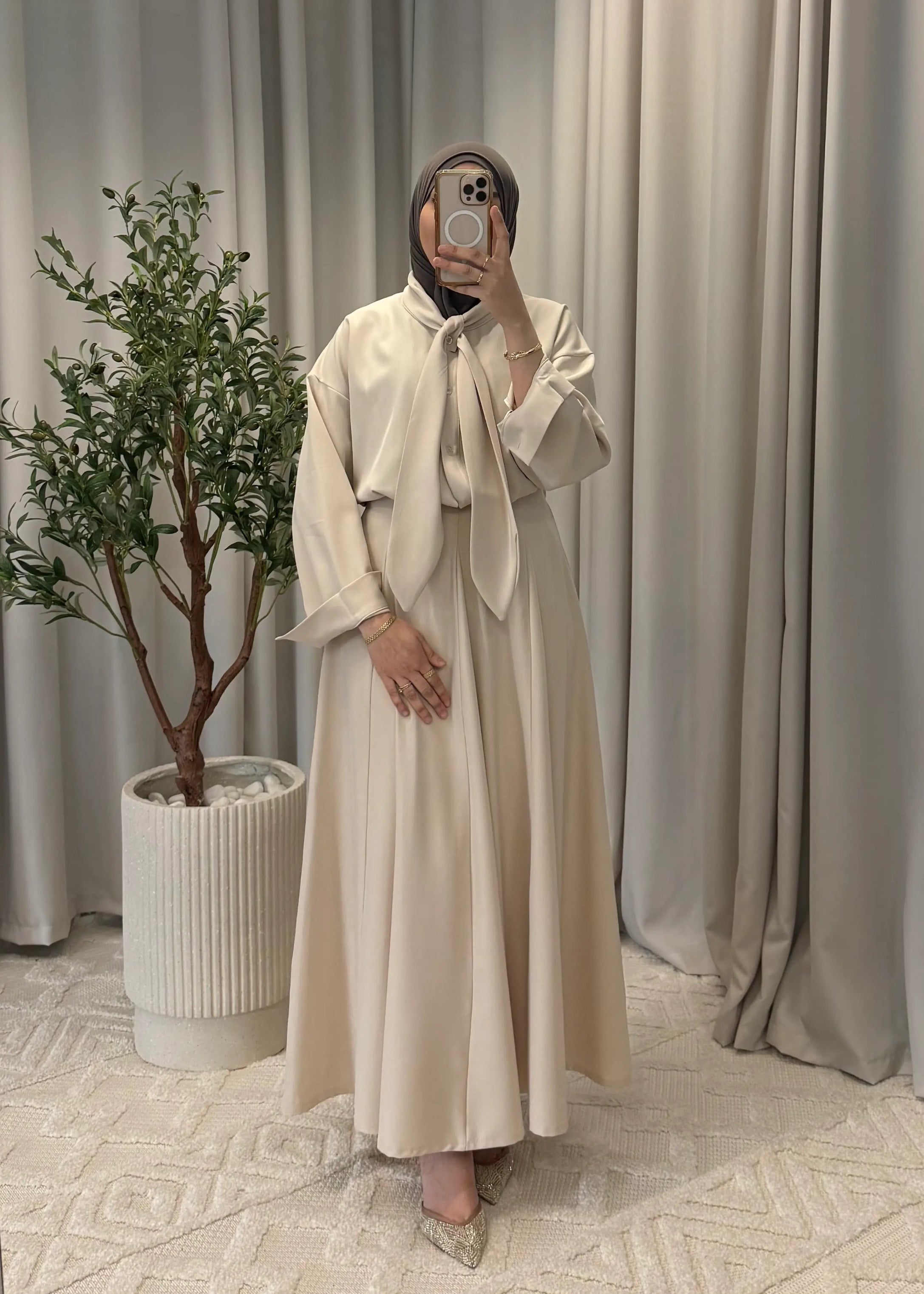 HAFSA SKIRT SET CREAM