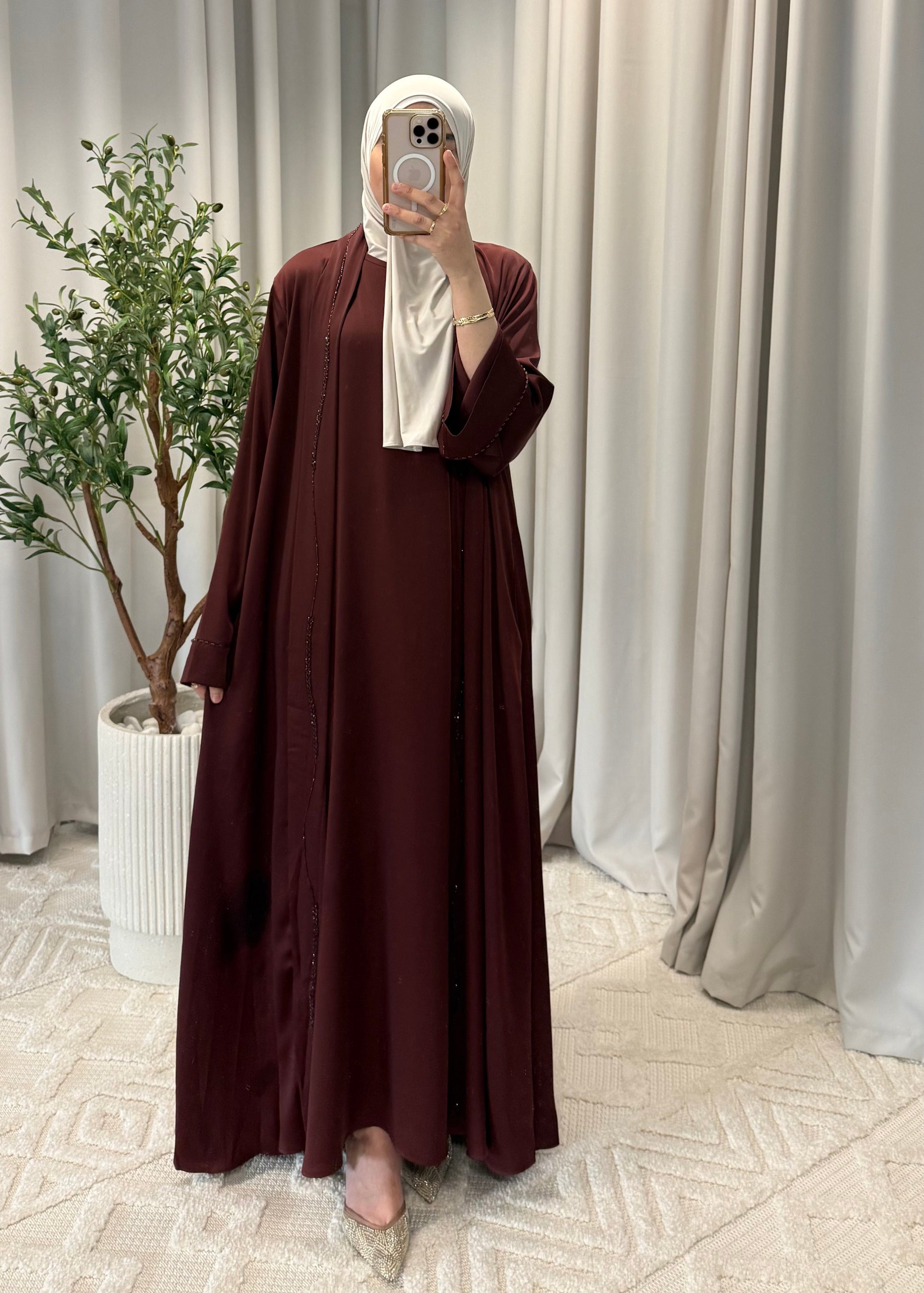 NISA ABAYA BURGUNDY