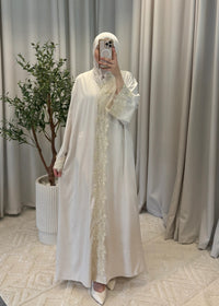 RADIA LACE ABAYA WHITE