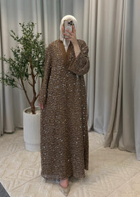 INARA SEQUIN DRESS BROWN