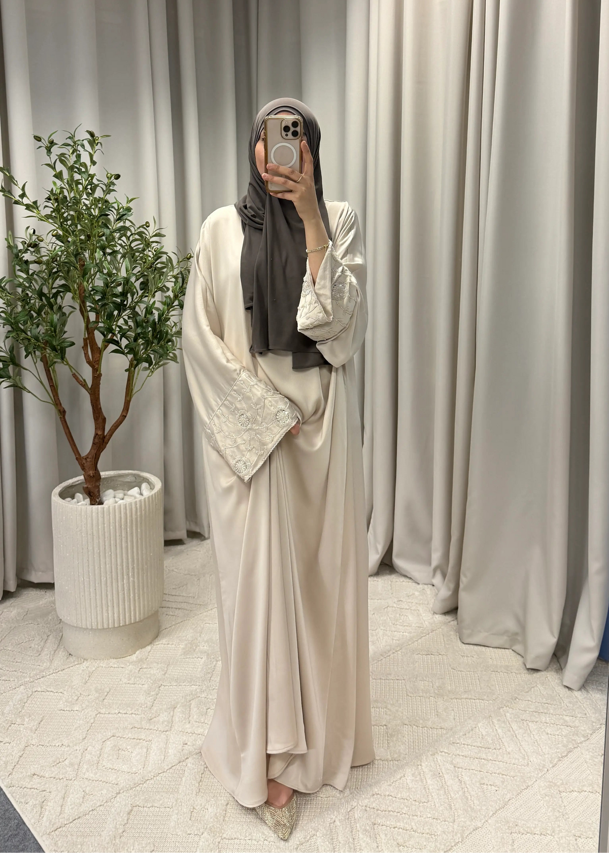 ABAYA HIRA BEIGE