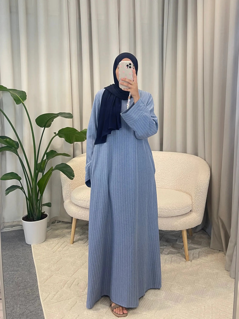 ALINA ABAYA BLUE POCKETS