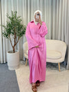 NAWAL SATIN DRESS PINK