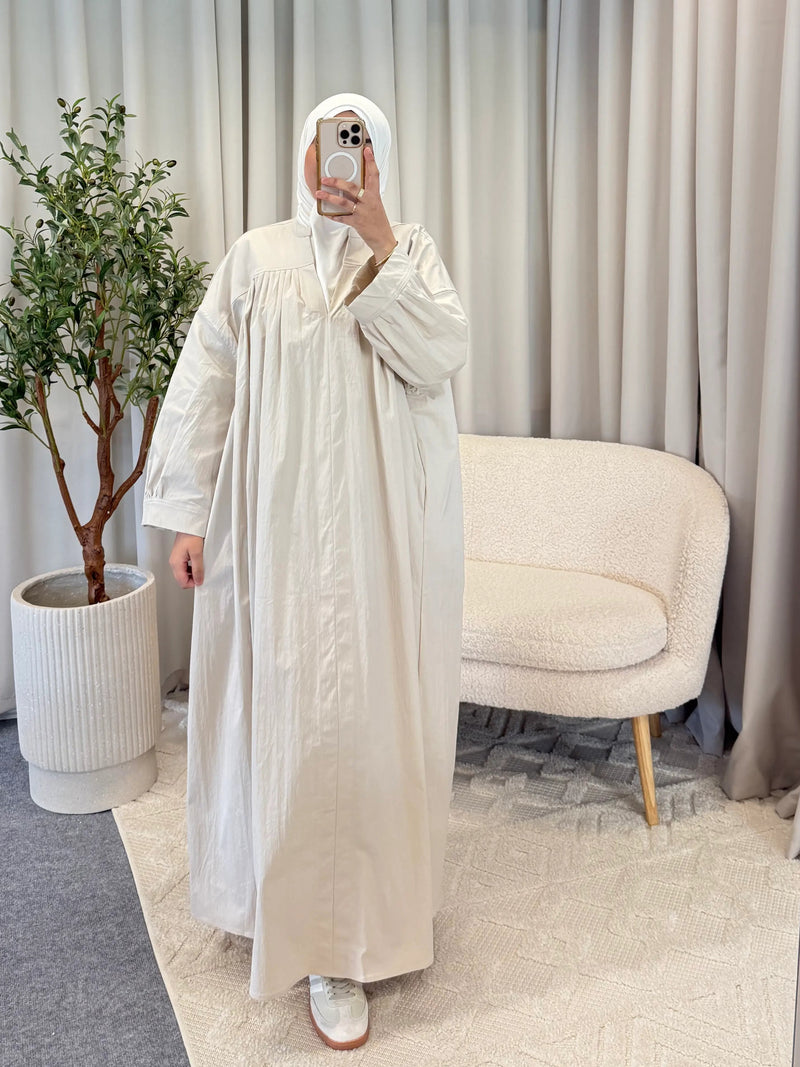 NAFISA COTTON DRESS BEIGE 