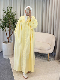 NAFISA COTTON DRESS BUTTER YELLOW 