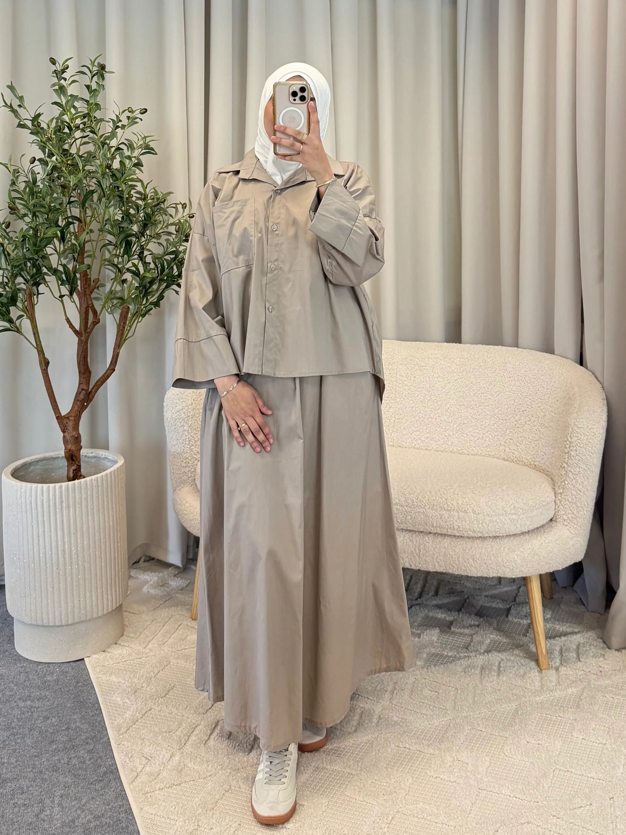 SAMAH SKIRT SET TAUPE