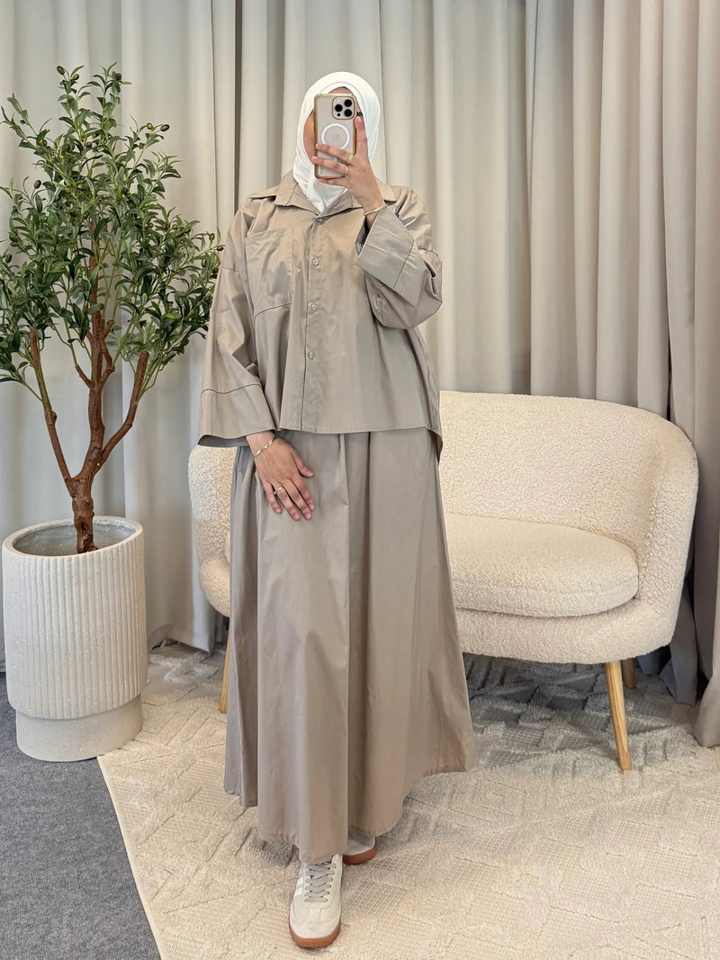 SAMAH SKIRT SET TAUPE